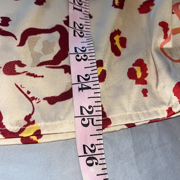 Entro Satin Floral Balloon Short Sleeve Blouse size Large - Picture 10 of 12